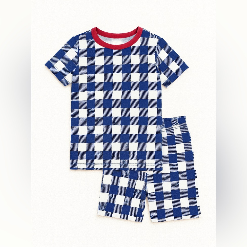 Cat & Jack Blue Gingham Two Piece Pajama Set
